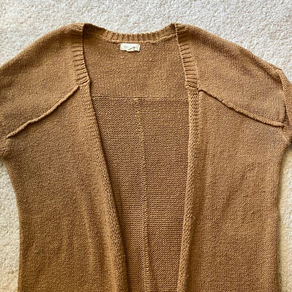 Brown long knit cardigan Silence + Noise cozycore preppy light academia twee - Picture 2 of 11